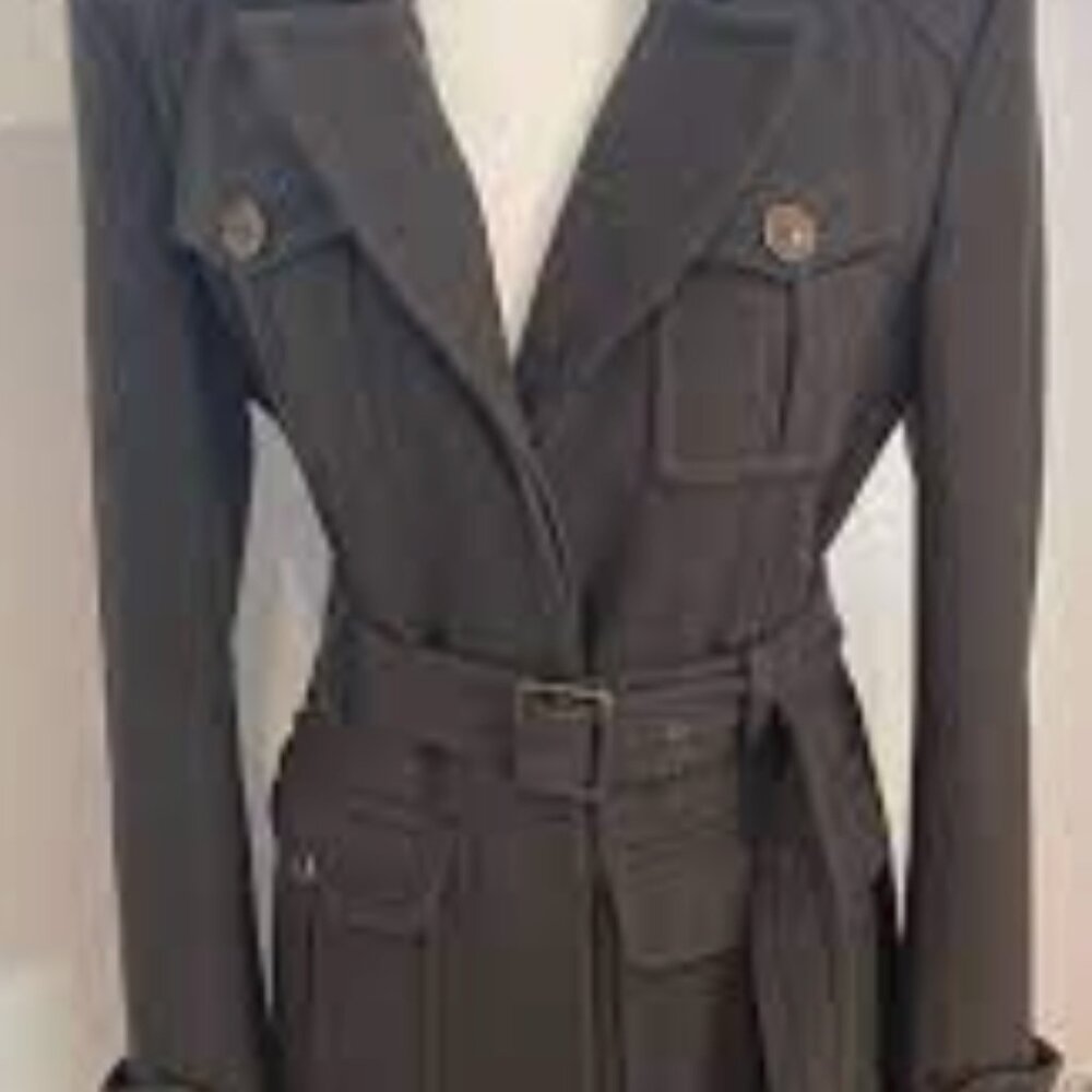 COPY - NWT Marc New York Wool Blend‎ Melton Coat Fitted Notch Lapel Long Sleeve… - Picture 3 of 5